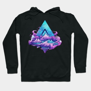 Summer Vaporwave Wave Triangle Hoodie